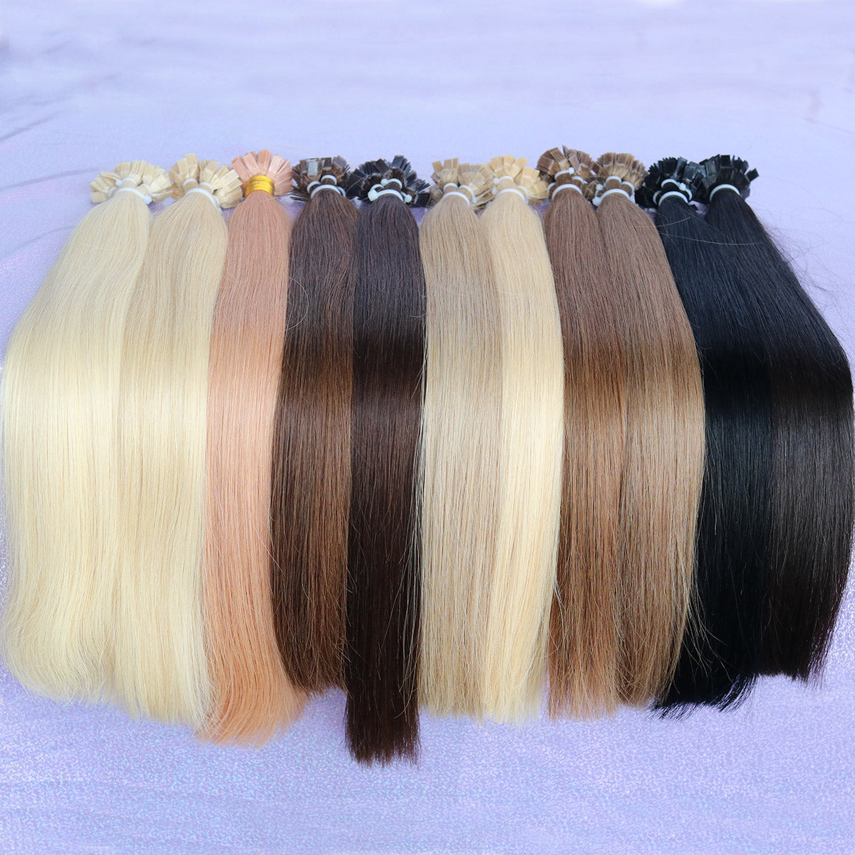 Natural Black Straight Flat Tip Hair Extensions