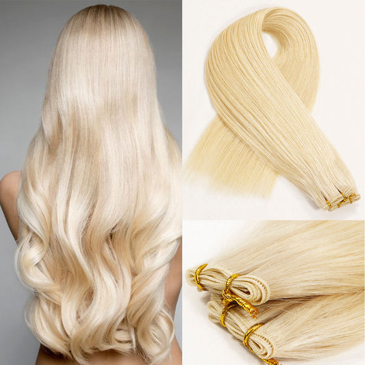 Platinum Blonde Remy Human Hair Genius Wefts Extensions